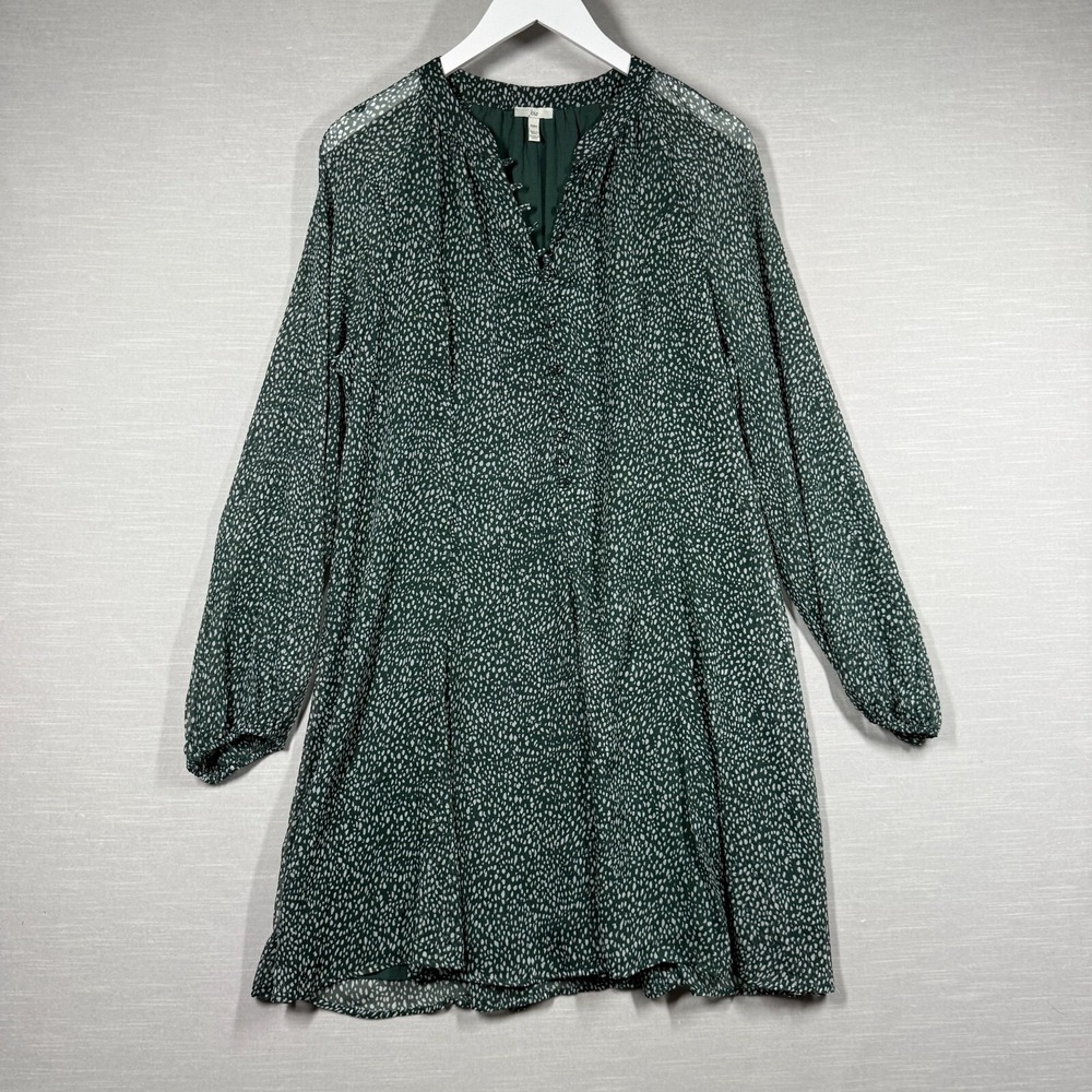 Joie Dress Womens Medium Green Polka Dot Flowy Cottage Core Casual Flirty